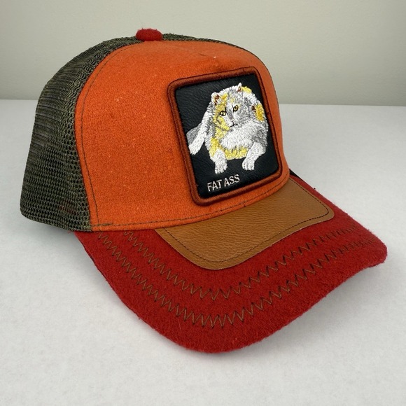Goorin Bros Farm Trucker Snapback Hat Cap Fat Ass Kitty Cat Freshman Fifteen - Picture 5 of 10